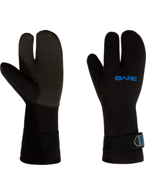 Bare 7mm K-Palm Three-Finger Mitt, Black